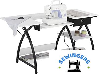 sew-ready-comet-sewing-desk-with-drawer-13333-black-white